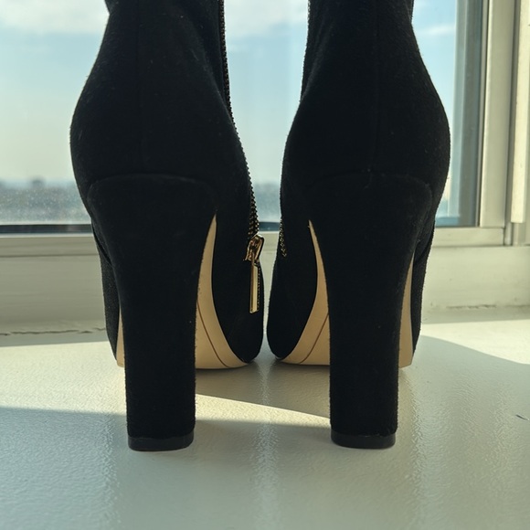 Karl Lagerfeld black and gold suade boot cut - Picture 4 of 9